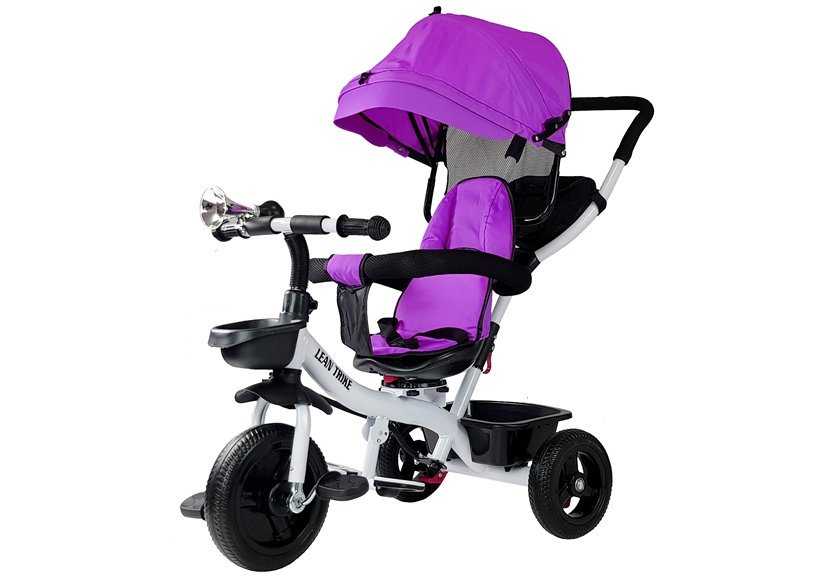 Vaikiškas triratukas su stogeliu Lean Trike PRO300, violetinis