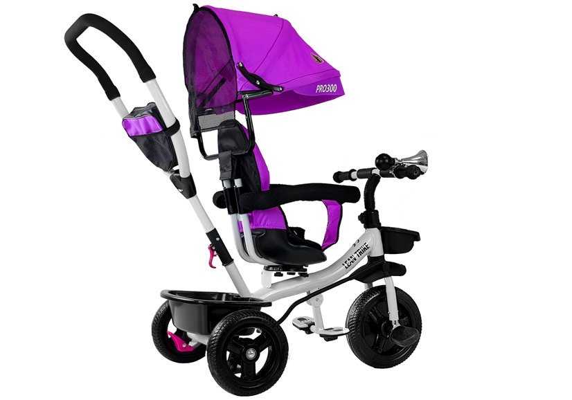 Vaikiškas triratukas su stogeliu Lean Trike PRO300, violetinis