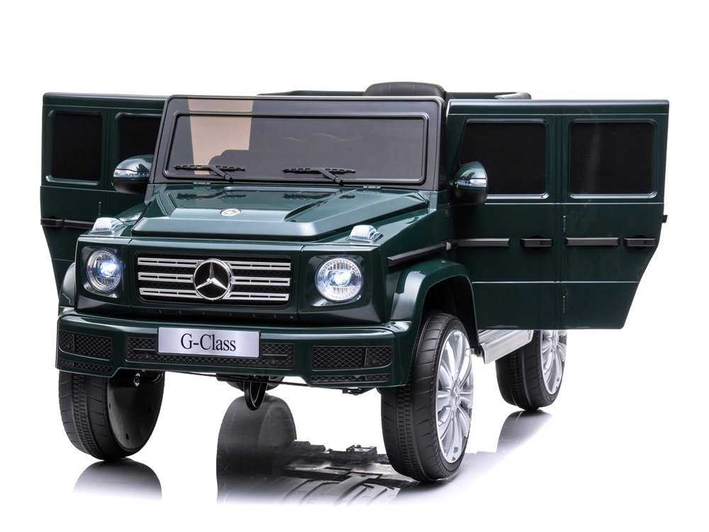 Vaikiškas vienvietis elektromobilis Mercedes G500, tamsiai žalias