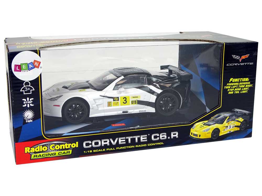 Sportinis nuotoliniu būdu valdomas automobilis Corvette C6.R, baltas