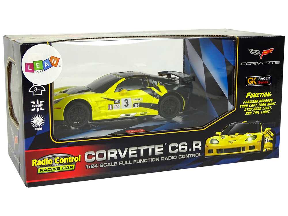 Sportinis nuotoliniu būdu valdomas automobilis Corvette C6.R , geltonas