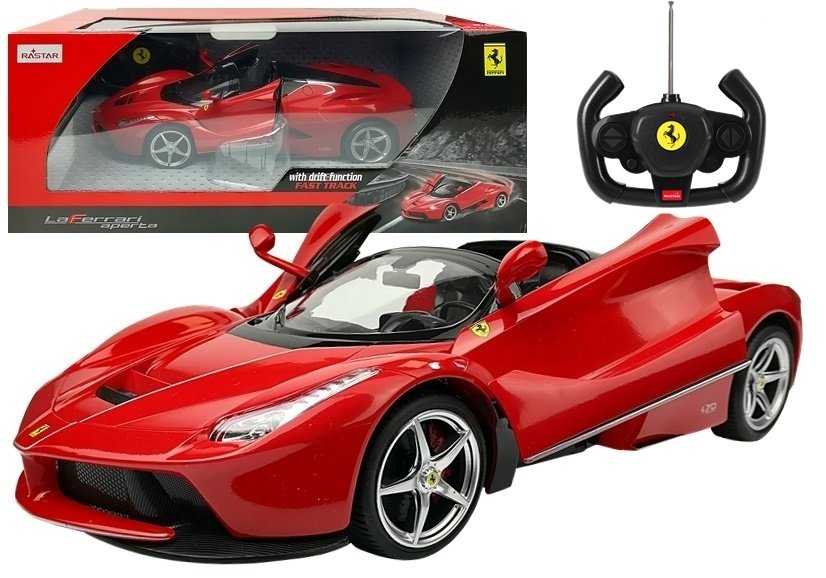 R/C Ferrari Aperta Rastar 1:14 nuotolinio valdymo pulteliu valdomas automobilis, raudonos spalvos.