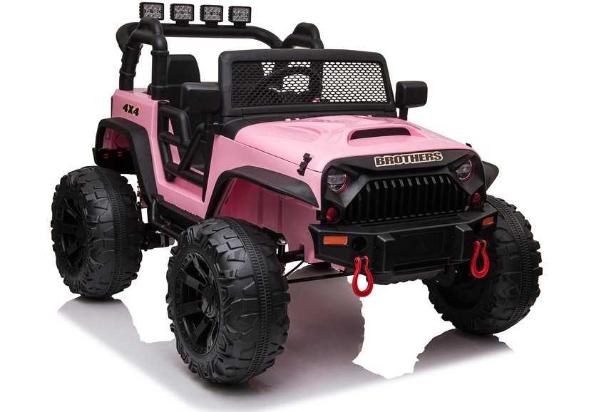 Vienvietis elektromobilis vaikams JEEP JC666, šviesiai rožinis